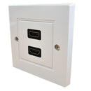 HDMI Twin Dual Faceplate Face Plate Wall Socket 2 Port - for INTEGRATED CAB