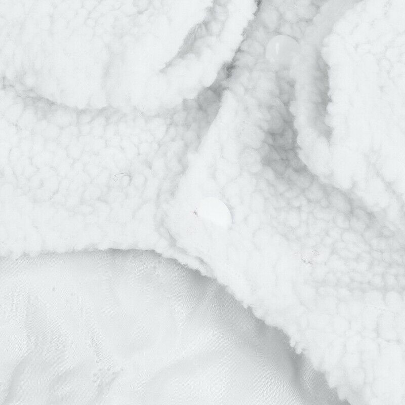 White Sheep Design Press Stud Button Pet Dog Poodle Coat Costume L