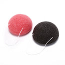 2X round natural konjac charcoal facial soft puff face washing cleansing spong F