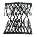 Bow Glass Bead Comb Ladies Party Hair Styling Double Slide Stretchy Clip