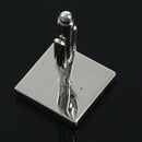 1 Pair Modern Square Flower pattern Cufflinks For Mens Shirt M4Q2