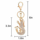 Cute shrimp Rhinestone Keychain Animal Keyring Car M2Y7