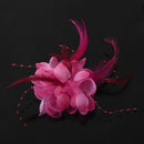 Pin Rose red Feather Fabric Flower Shape for Women Girl Gift Q3W7