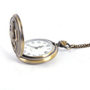 High Quality Full Metal Bronze Watch Pendant Men's Quartz Pocket Watch Neckla%!