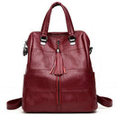 Women'S Backpack Washable Stitching Fashion Backpack Korean Tassel Shoulder