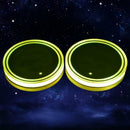 2X Acrylic LED Car Cup Holder Mat Pad Car Luminous Coaster Light USB Charging