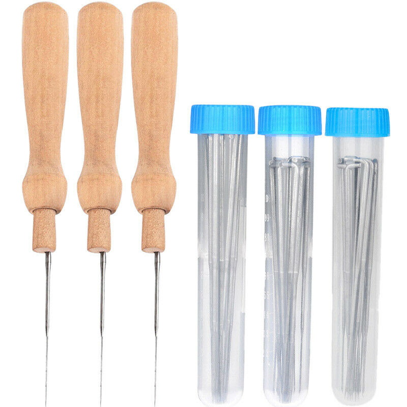 60 Pieces 3 Sizes Felting Needles Wool Felt Tools with 3 Pieces Clear Bottl