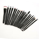 20pcs Eye Brushes Set Eyeshadow Foundation Brush Makeup Tools (Black) A
