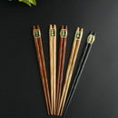 5 Pairs Japanese-style Handmade Reusable Natural Wooden Chopsticks kitchen  R7I9