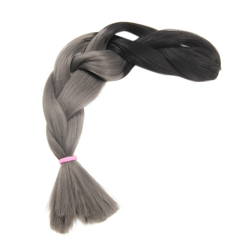 Dyeing Jumbo Braid Hair Extensions Ombre Synthetic Braiding Hair Dark Gray
