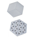 4X(Coaster Concrete Silicone Mould Diamond Stripe Shaped Design Diy Epoxy RW5K6)