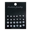 12Pairs Women Crystal Zircon Stainless Steel Earrings Gift Ear Jewelry Sets W9U5