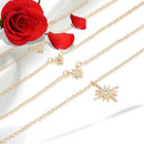 Rhinestone Stars Pendant Clavicle Chain Women Multilayer Necklace Jewelry