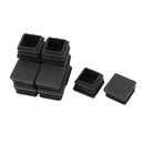 Chair Leg Plastic Blanking End Cap Square Tube Insert Black 20mmx20mm 50pcs W4E2