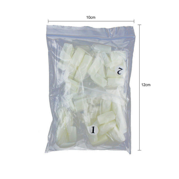 500pcs/bag Natural Flat Shape False Nail Art Tips UV Gel Manicure Tools (1)