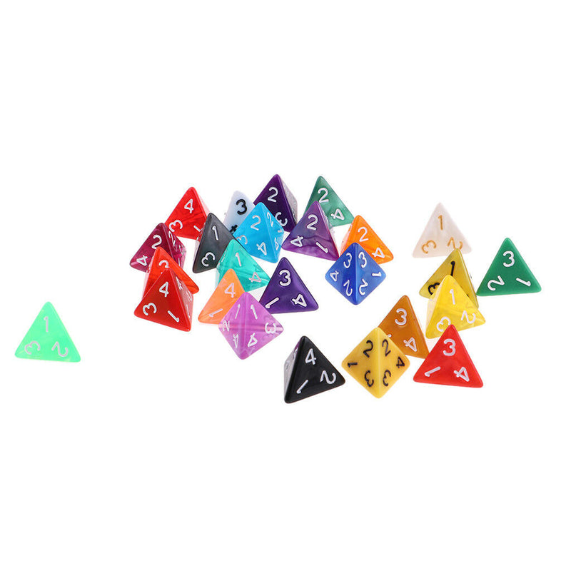 25x Plastic Dice D4 Drinking Dice for DND TRPG MTG Table Games Toys Party