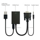 VGA to HDMI 1080P Converter HD Audio AV HDTV Audio Cable HDMI Adapter