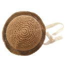 Handmade Summer Baby Straw Hat Girls Lace Windproof Cord Beach Sun Hat Wide