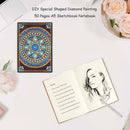 DIY Mandala Special Shaped Diamond Painting 50 Pages Sketchbook A5 Notebook