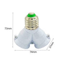 E27 1 To 2 Base Adapter LED Halogen Lamp CFL Bulb Adapter Base Converter P8Y7