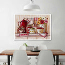 100% Diy 5D Diamond Painting Full Drill Kitchen Red Tablewares Stitch Diamo