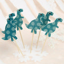 24pcs Dinosaur Cake Dessert Inserted Card Prod for Birthday Children's Day