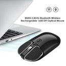M203 2.4GHz Bluetooth Wireless Rechargeable 1600 DPI Optical Mouse (Black) A