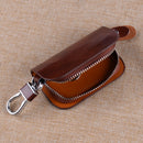 Brown Wood Grain Leather Cover Car Remote Key Fob Case Bag Fit For Chevrolet VW