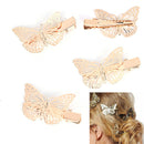 1X Women Shiny Golden Butterfly Hair Clip Headband Hair Accessories Headpiece  Z