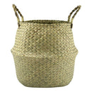 Natural Seagrass Belly Basket, 31Cm Collapsible Handmade Plant Pot Planter