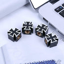4pcs Universal Cross Style Car Bike Tire Wheel Valve Caps Covers (Black)