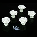 Drawer Knob Furniture Handles White Ceramic Rose Knob 5 Piece Z2G6