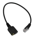 Dual 3.5mm Audio Jack to RJ9 Plug 25cm PC Headset Telephone Cable Headset P Q3E7