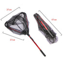 Foldable Trilateral Fishing Landing Net Brail Telescopic Handle 80cm