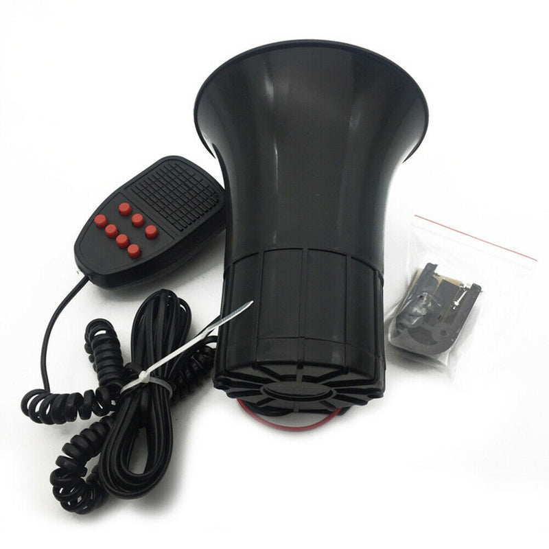6 Sounds Car Alarm Handheld Megaphone Siren Horn PA Speaker Mic System Kit 12V