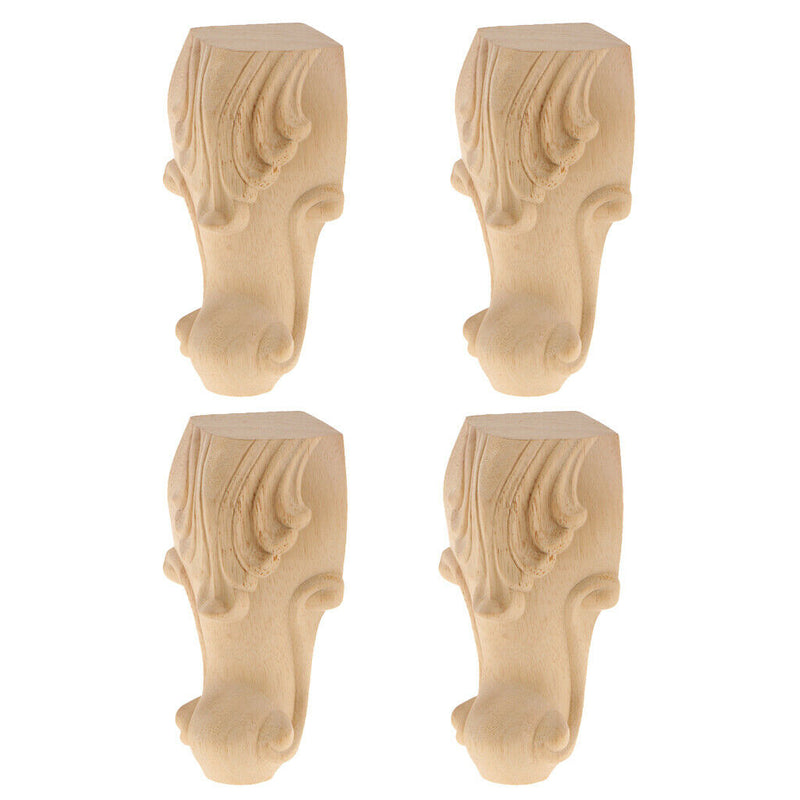 4Pcs Solid Wood Sofa Legs Furniture Feet Plinth for Kitchen Cabinet Cupboard,