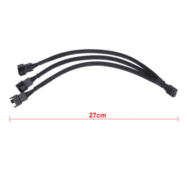 4 Pin Extension Cable 1 To 3 Ways PWM Fan Motherboard CPU Tinned Copper Portable