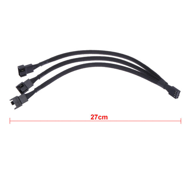 4 Pin Extension Cable 1 To 3 Ways PWM Fan Motherboard CPU Tinned Copper Portable