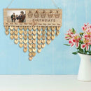 Wooden Calendar Pendants Photo Frame Home Hanging Ornaments Bedroom Decor SN9F