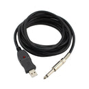 9.8ft Guitar Bass 6.5mm Jack To USB Link Connection Instrument Cable Adapter