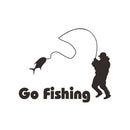 Interesting 1 Pcs Car Stickers Funny Go Fishing Black Decals 5.51"*4.33" JR