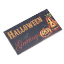 Halloween Greetings Pumpkin Hanging Wall Sign Decoration Rectangle Wood Han