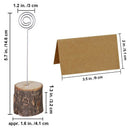 20 Pieces Of Rustic Wood Card Holder with Swirl Line Wooden Barbell Piece M