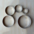5pcs/Set Stainless Steel Round Circles Cookie Dessert Fruit Mould High quality