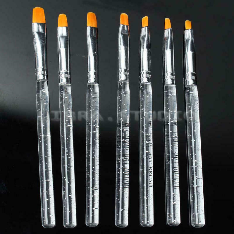 7pcs Nail Art Pen Brush UV Gel Plastic Painting Drawing Polish Builder Se KZQ