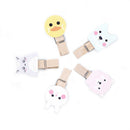 10x lovely color animal wooden clip photo paper craft diy clips with hemp OZ
