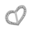 Pack of 2 Fashion Crystal Heart Scarf Twilly Neckerchief Ring Clip Holder