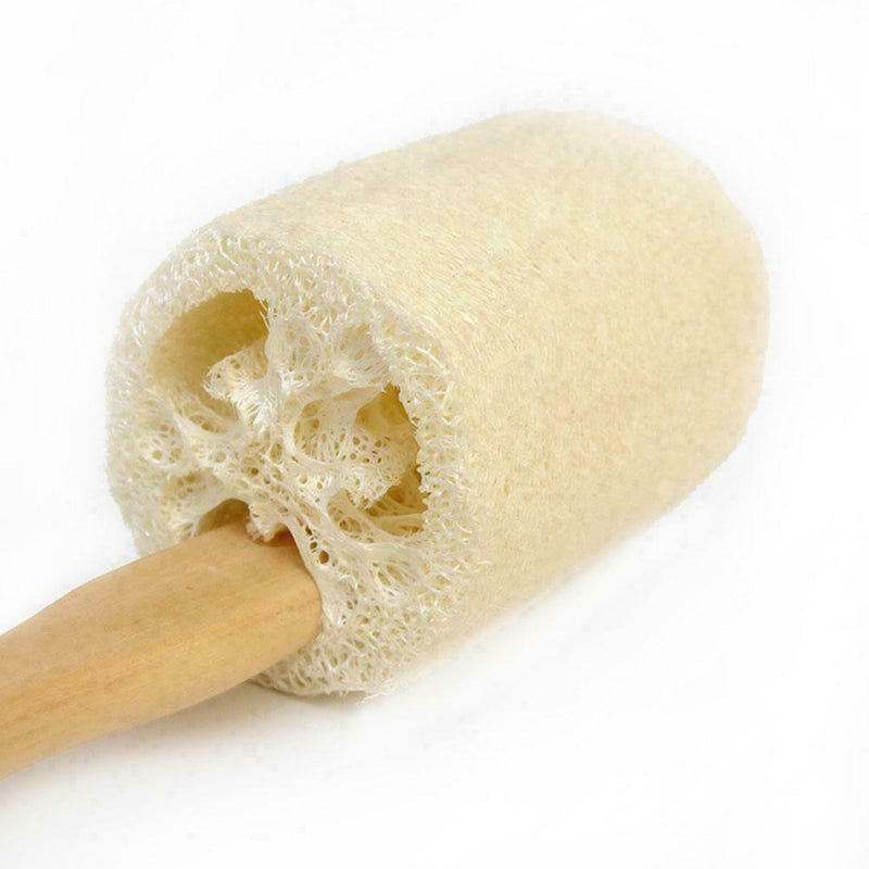 Natural Exfoliating Loofah luffa loofa Bath Brush On Stick a AU W1O2
