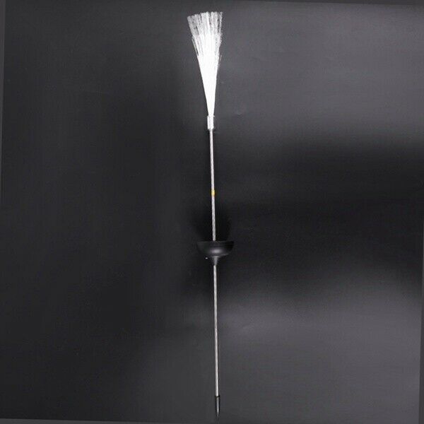 Fibre Optic Colour Changing LED Solar Power Stake Light Garden Outdoor Path