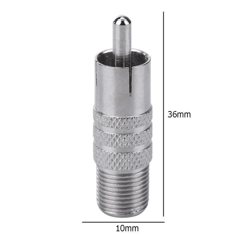 2pcs RCA Male Plug to F Female Coax Jack Adapter Connector Cable Coupler